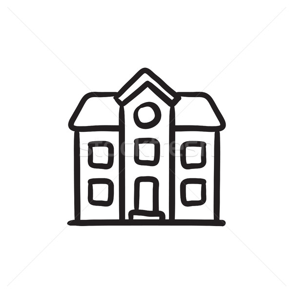 Two storey detached house sketch icon. Stock photo © RAStudio
