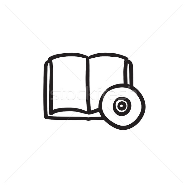 Audiobook and cd disc sketch icon. Stock photo © RAStudio