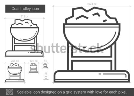 Mine trolley full of coal sketch icon. Stock photo © RAStudio