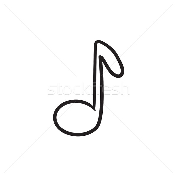 Musique note croquis icône vecteur isolé [[stock_photo]] © RAStudio
