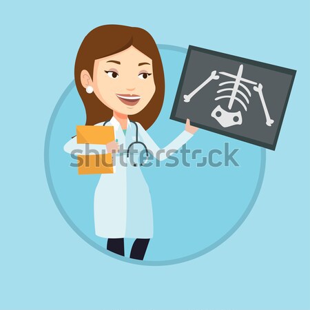 Doctor examining radiograph vector illustration. Stock photo © RAStudio