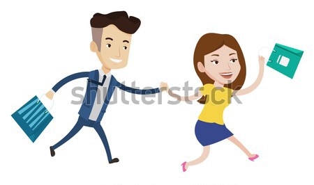 People running in hurry to the store on sale. Stock photo © RAStudio