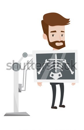 Beteg röntgen eljárás fiatal férfi mellkas Stock fotó © RAStudio