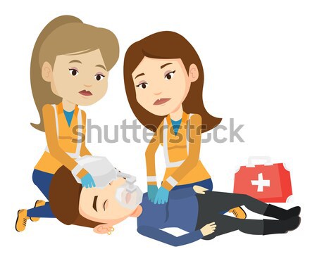 Mentők nő csapat vészhelyzet orvosok folyamat Stock fotó © RAStudio