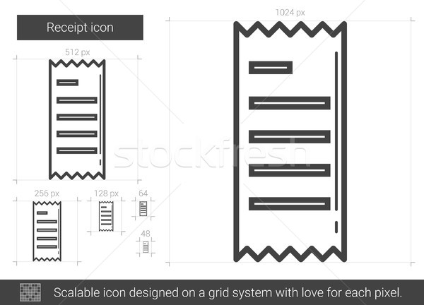 Stockfoto: Ontvangst · lijn · icon · vector · geïsoleerd · witte