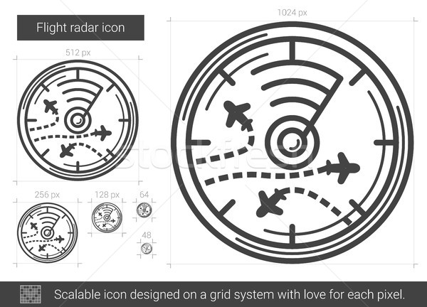 Stockfoto: Vlucht · radar · lijn · icon · vector · geïsoleerd