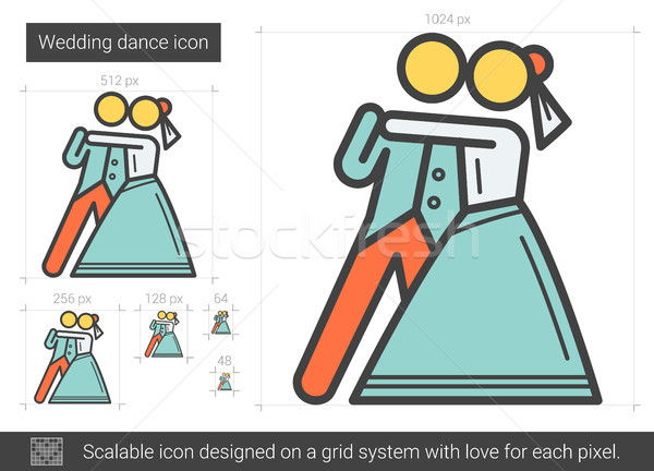 свадьба Dance линия икона вектора изолированный Сток-фото © RAStudio