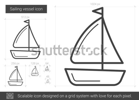 Foto stock: Vela · línea · icono · vector · aislado · blanco