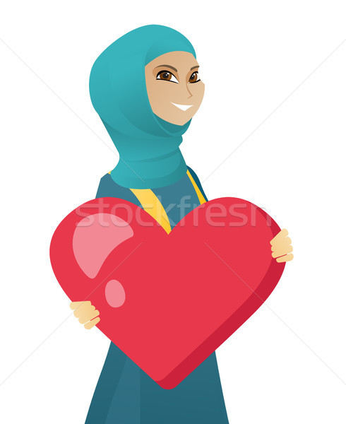 Jonge moslim zakenvrouw groot hart Stockfoto © RAStudio