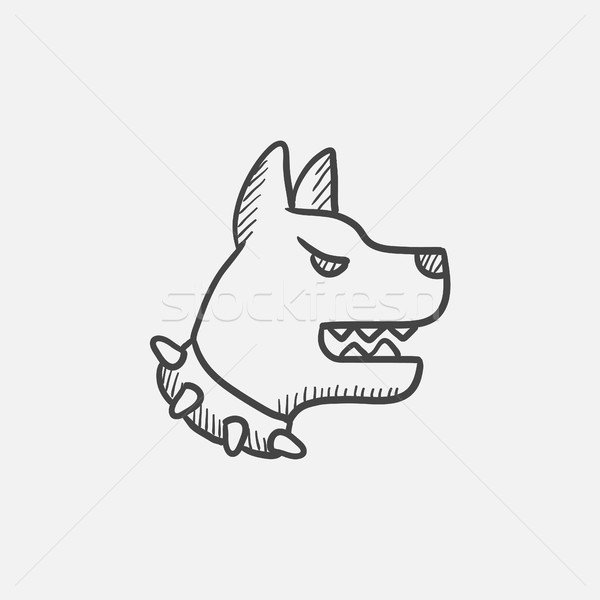 Aggressive police dog sketch icon. Stock photo © RAStudio