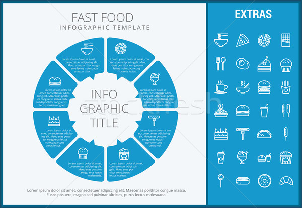 Fast food infografica modello elementi icone personalizzabile Foto d'archivio © RAStudio