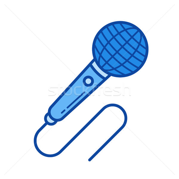 шнура микрофона линия икона вектора изолированный Сток-фото © RAStudio