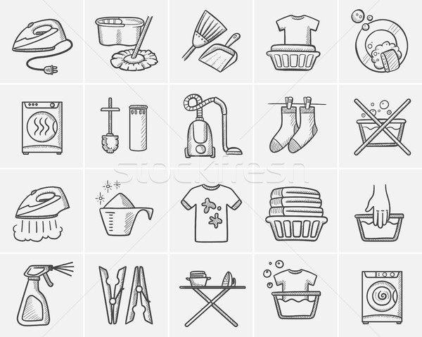 Lavanderia Dibujado A Mano Boceto Web Moviles Ilustracion Vectorial C Rastudio 8927471 Stockfresh