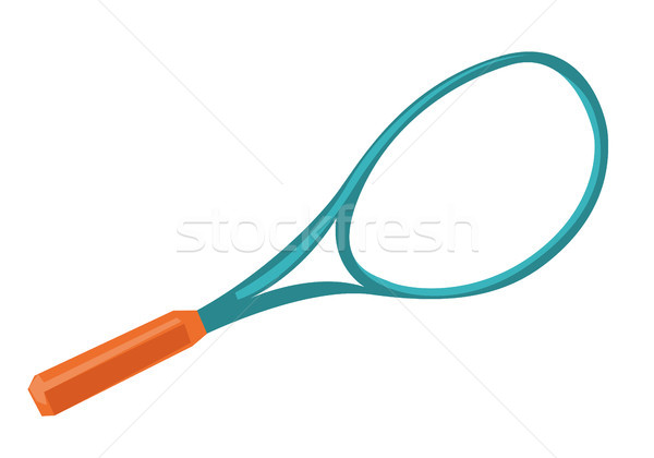 Bleu raquette de tennis vecteur cartoon illustration isolé [[stock_photo]] © RAStudio