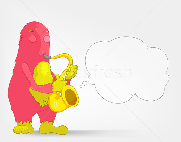 Funny Monster Zeichentrickfigur isoliert grau Gradienten Stock foto © RAStudio