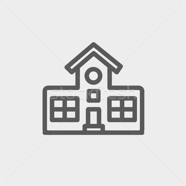 [[stock_photo]]: école · bâtiment · léger · ligne · icône · web