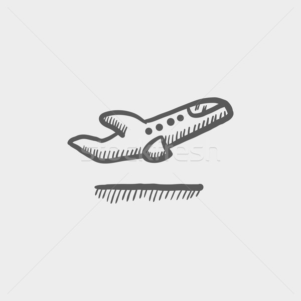 Aereo decollo sketch icona web mobile Foto d'archivio © RAStudio