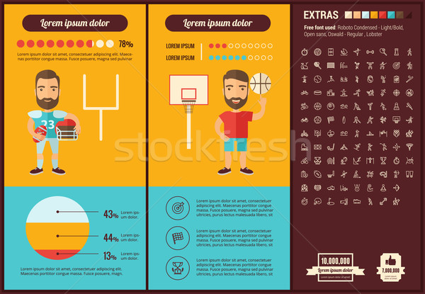 Stock fotó: Sportok · terv · infografika · sablon · elemek · illusztrációk