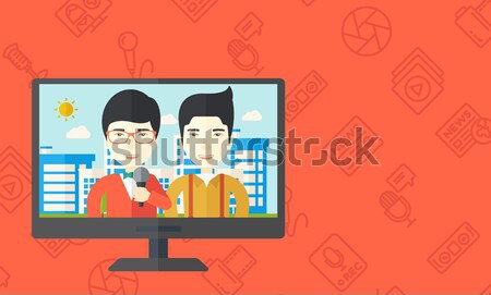 Television set broadcasting the news Stock photo © RAStudio