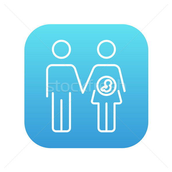 Husband with pregnant wife line icon. Stock photo © RAStudio
