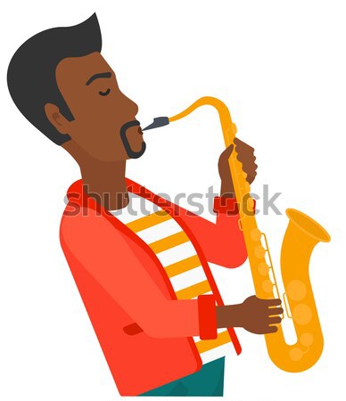 Woman playing saxophone. Stock photo © RAStudio