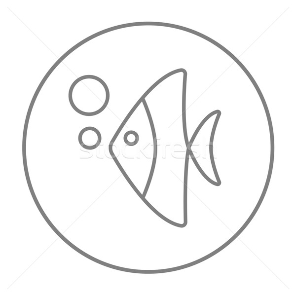 Fish under water line icon. Stock photo © RAStudio