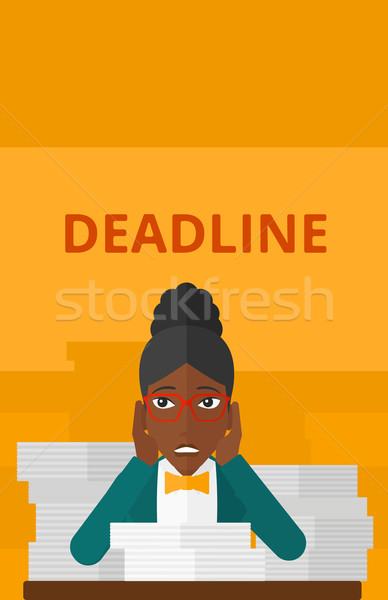 Woman having problem with deadline. Stock photo © RAStudio