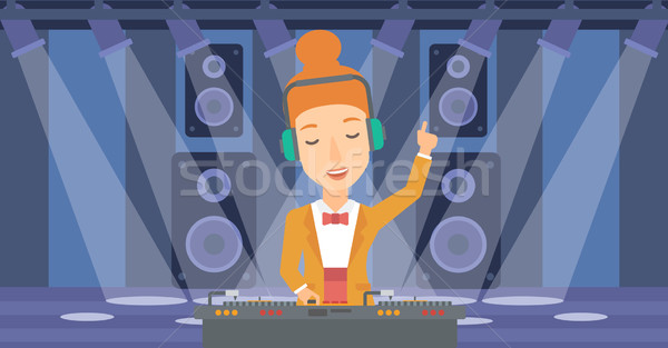 Mosolyog konzol kéz felfelé játszik zene Stock fotó © RAStudio