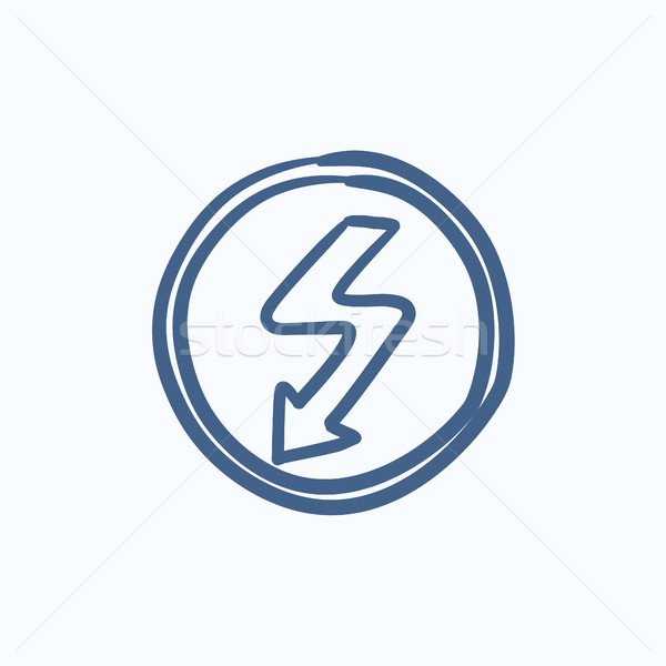 Lightning arrow downward sketch icon. Stock photo © RAStudio