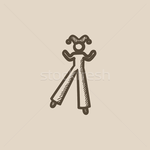 Clown on stilts  sketch icon. Stock photo © RAStudio