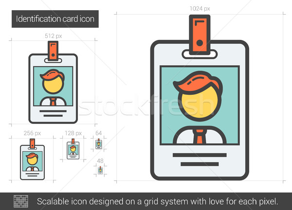 Identificación tarjeta línea icono vector aislado Foto stock © RAStudio