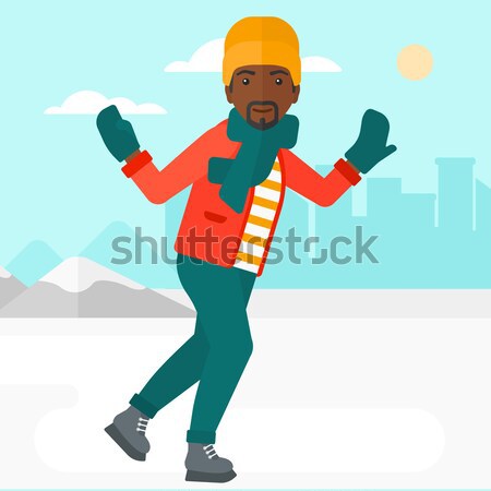 Man ice skating vector illustration. Stock photo © RAStudio