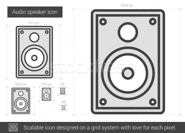 Audio orateur ligne icône vecteur isolé Photo stock © RAStudio