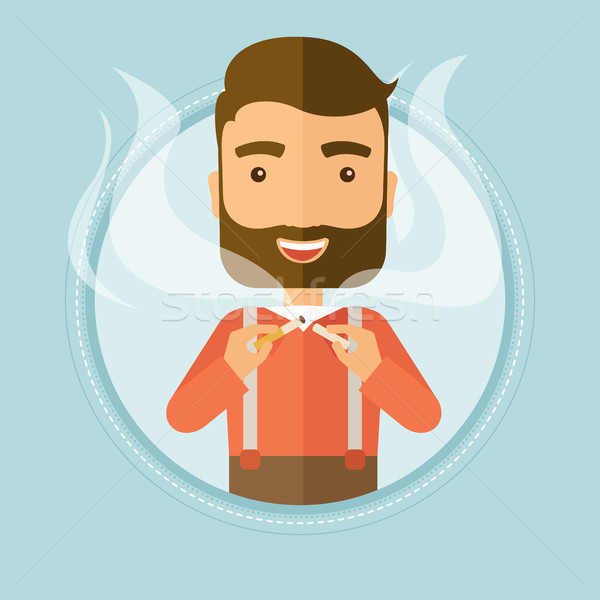 Man quit smoking vector illustration. Stock photo © RAStudio