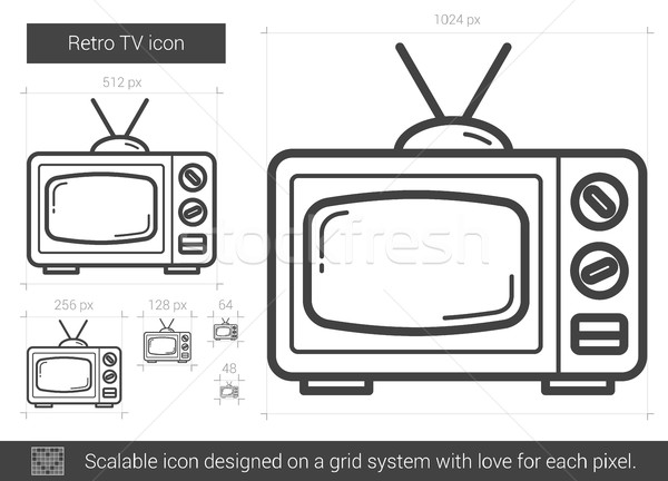 Retro TV line icon. Stock photo © RAStudio