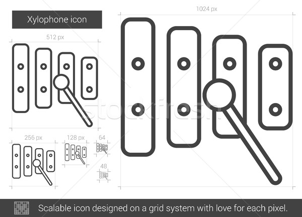 Xilófono línea icono vector aislado blanco Foto stock © RAStudio
