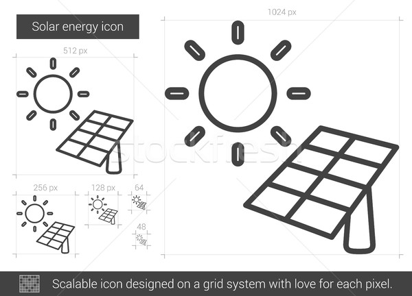 Solarenergie line Symbol Vektor isoliert weiß Stock foto © RAStudio