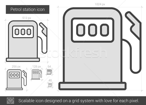 Station d'essence ligne icône vecteur isolé blanche Photo stock © RAStudio