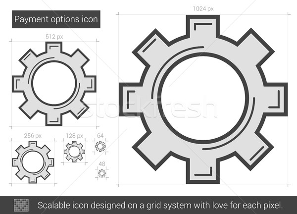 Stockfoto: Betaling · opties · lijn · icon · vector · geïsoleerd