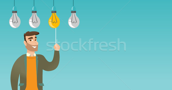 Man having business idea vector illustration. Stock photo © RAStudio