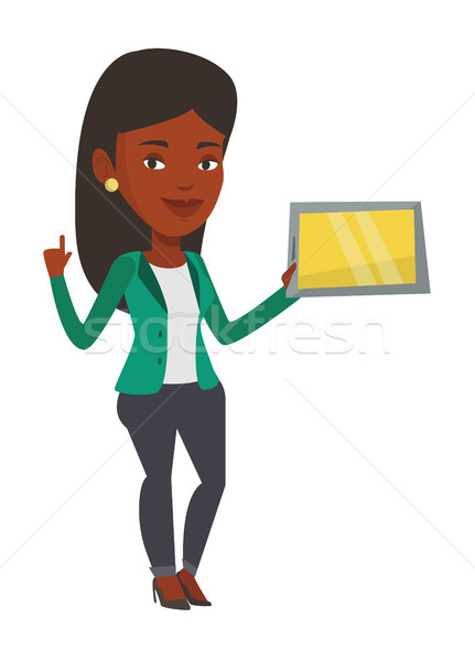 Student using tablet computer vector illustration. Stock photo © RAStudio