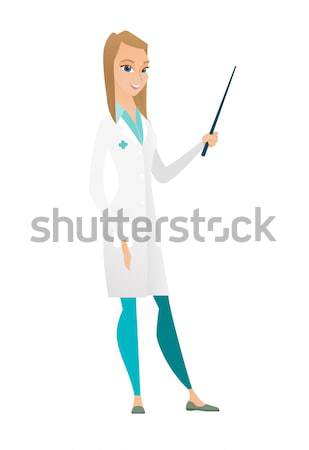 Doctor holding syringe vector illustration. Stock photo © RAStudio