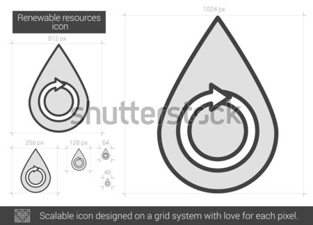 [[stock_photo]]: Renouvelable · ressources · ligne · icône · vecteur · isolé