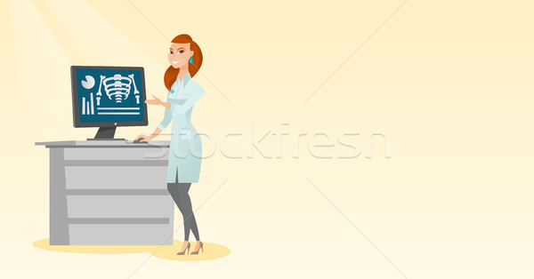 Doctor examining a radiograph vector illustration. Stock photo © RAStudio