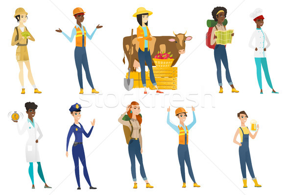 Professional women vector illustrations set. Stock photo © RAStudio