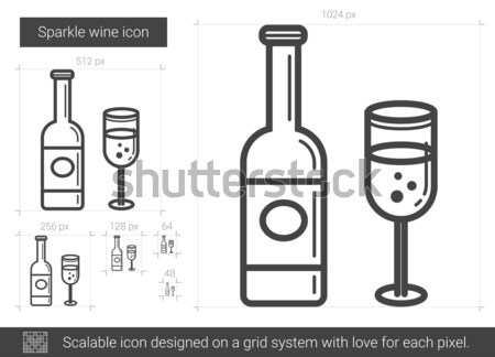 Sparkle wine line icon. Stock photo © RAStudio
