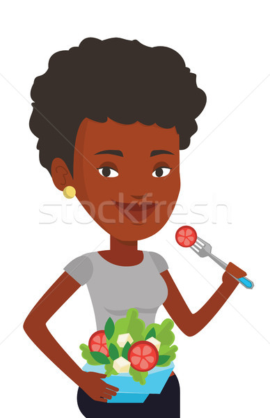 Donna mangiare sano vegetali insalata african Foto d'archivio © RAStudio