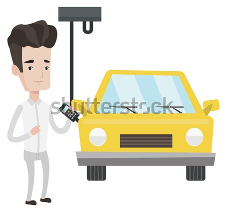 Worker controlling automated assembly line for car Stock photo © RAStudio