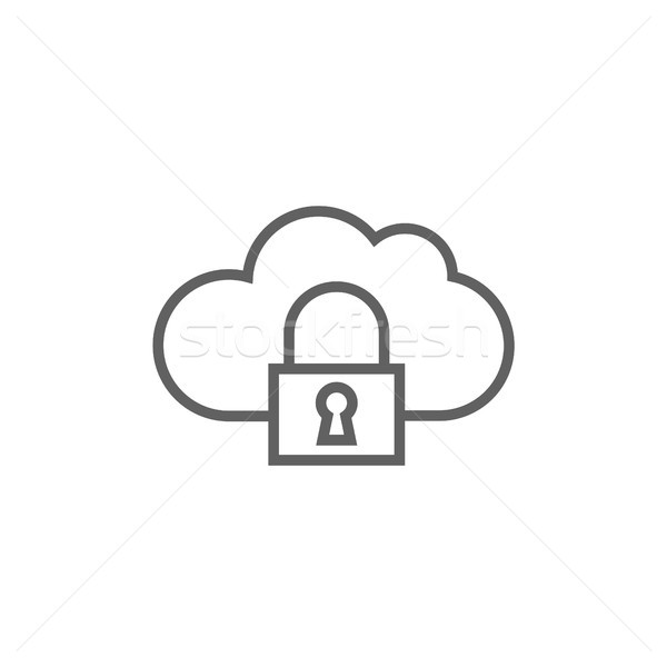Cloud computing security line icon. Stock photo © RAStudio