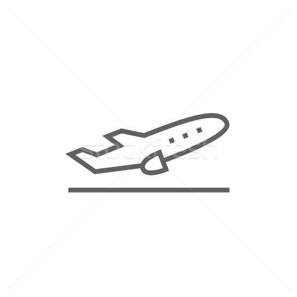 Plane taking off line icon. Stock photo © RAStudio